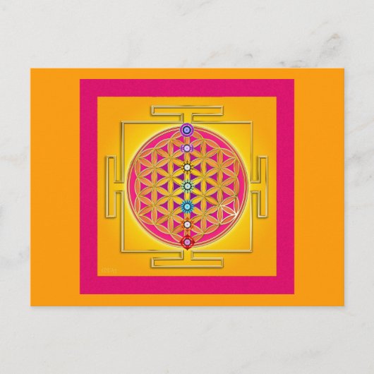 LEVENSSTROOM - Chakras Yantra Briefkaart (Voorkant)