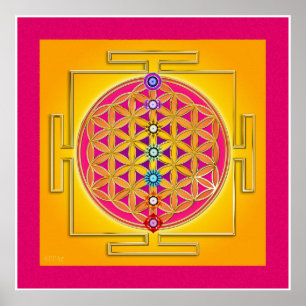 LEVENSSTROOM - Chakras Yantra Poster
