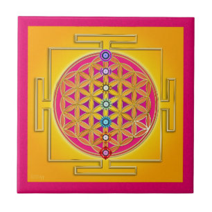 LEVENSSTROOM - Chakras Yantra Tegeltje