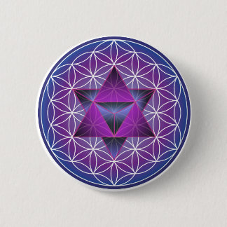 LEVENSSTROOM EN STAR TETRAHEDRON RONDE BUTTON 5,7 CM