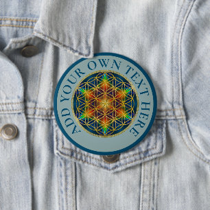 LEVENSSTROOM - Fractal Blossom 1 Ronde Button 4,0 Cm