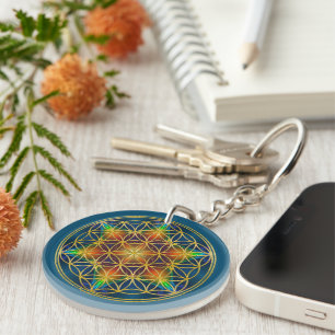 LEVENSSTROOM - Fractal Blossom 1 Sleutelhanger