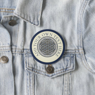 LEVENSSTROOM - Geometriesymbool Art 1 Ronde Button 7,6 Cm