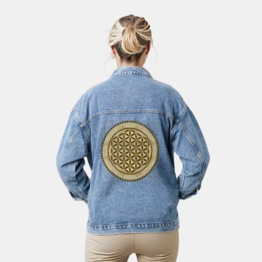 LEVENSSTROOM - Geometriesymbool Art 2 Denim Jacket (Model)