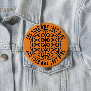 LEVENSSTROOM - Gesacreerd symbool voor meetkunde v Ronde Button 4,0 Cm
