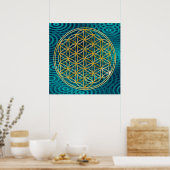 LEVENSSTROOM - goud Poster (Keuken)