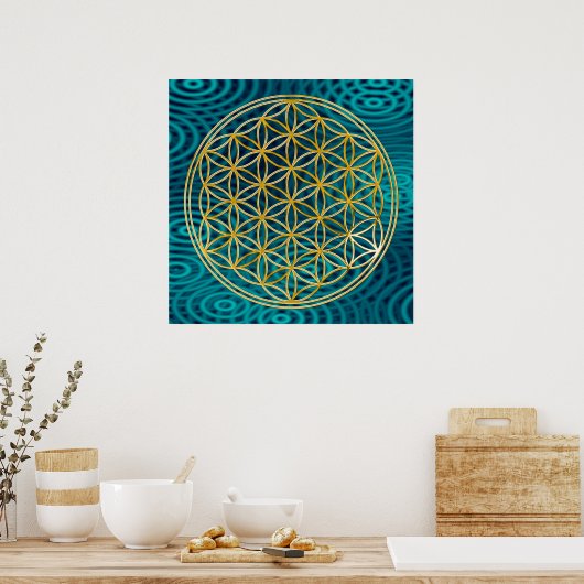 LEVENSSTROOM - goud Poster (Keuken)