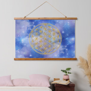 LEVENSSTROOM - Heilige Geometrie Golden Style Hangend Wandkleed