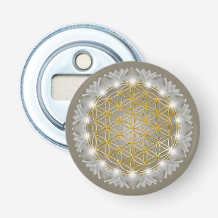 LEVENSSTROOM - Heilige Geometrie Licht 1 Button Flesopener