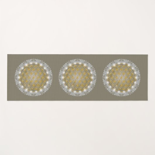LEVENSSTROOM - Heilige Geometrie Licht 1 Yogamat (Voorkant (horizontaal))