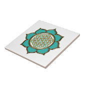 LEVENSSTROOM - LOTUS oceaangroen Tegeltje (Zijkant)