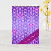 LEVENSSTROOM - magenta roze patroon Kaart (Gele Bloem)