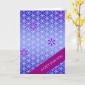 LEVENSSTROOM - violet roze patroon Kaart (Gele Bloem)