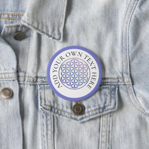 LEVENSSTROOM - violetzegel Ronde Button 7,6 Cm