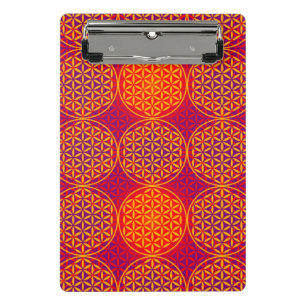 Levenstempelpatroon - oranje roze mini klembord