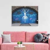 Levensvatgraffiti Canvas Afdruk (Insitu (Woonkamer))