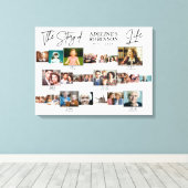Levensverhaal – Tijdlijn Poster Rouwherinneringsge Canvas Afdruk (Insitu (Houten vloer))