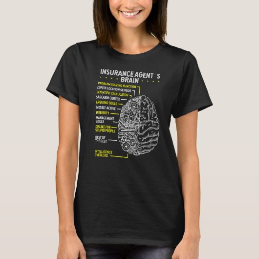 Levensverzekeringsagent Brain Insurance Broker Pra T-shirt (Voorkant)
