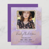 LEVENSVIERING FUNCTIE Herdenkings FOTO Budget (Voorkant / Achterkant)