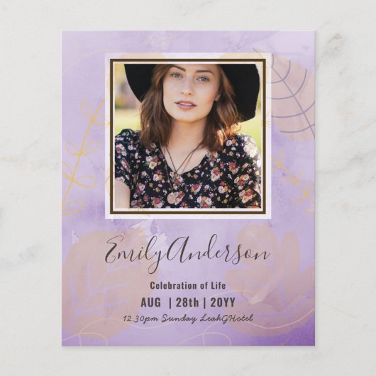 LEVENSVIERING FUNCTIE Herdenkings FOTO Budget (Voorkant)