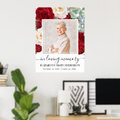 Levensviering Rode Witte Rozen Foto Poster (Thuiskantoor)
