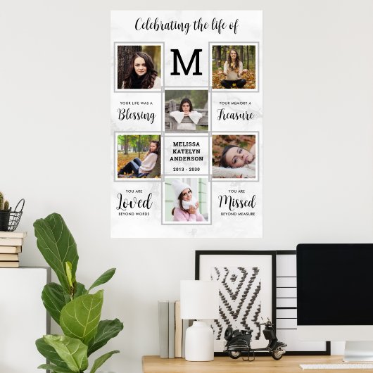 Levensviering Unieke fotomemorie Uitvaart Poster (Thuiskantoor)