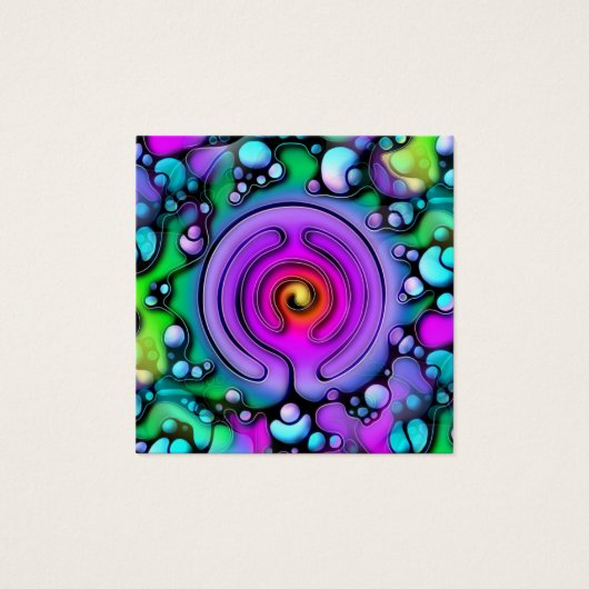 Levenswijze - Neurografisch kunstpatroon 2 Vierkante Visitekaartjes (Voorkant)
