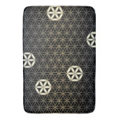 Levenventilator - naadloos patroon - blauwe beige badmat (Voorkant Verticaal)