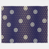 Levenventilator - naadloos patroon - blauwe beige fleece deken (Voorkant (Horizontaal))