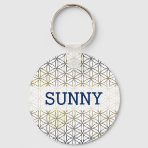Levenventilator - naadloos patroon - blauwe beige sleutelhanger