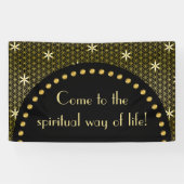 Levenventilator - naadloos patroon - gouden bloem spandoek (Horizontaal)