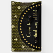 Levenventilator - naadloos patroon - gouden bloem spandoek (Verticaal)