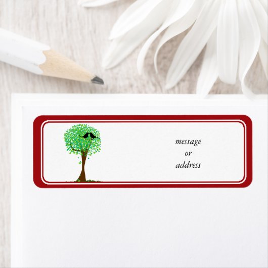 Levenvogels in de boom van het hart - Summer Love Etiket (Insitu)