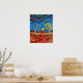 Lever de lune dans l'Outback – Impression d'art de (Cuisine)