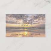 Lever de soleil au-dessus de carte de visite de (Dos)