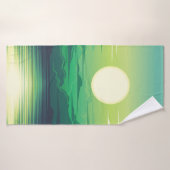 Lever de soleil dans la mer habillage d'illustrati (Serviette de bain)
