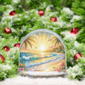 Lever de soleil de plage tropicale avec palmiers,  (Noël)