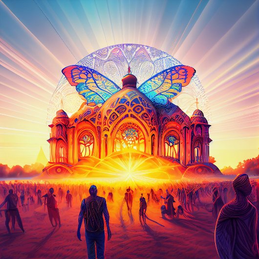 Lever de soleil de puzzle psychédélique couleur de