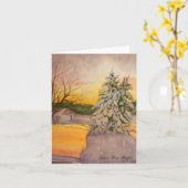 Lever de soleil d'hiver sur la carte de billets de (Fleur jaune)