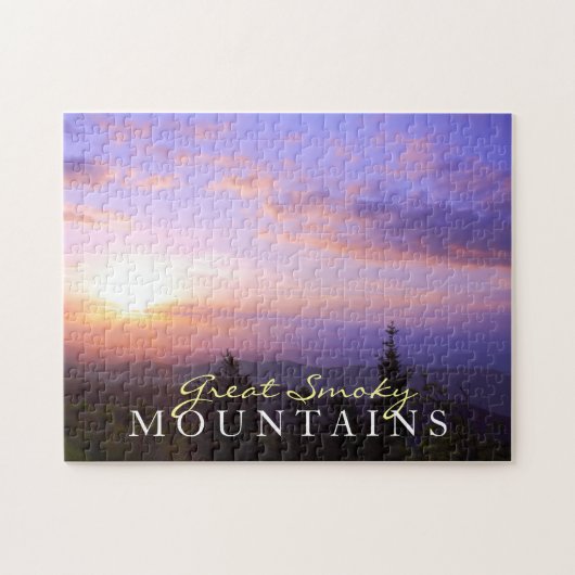 Lever de soleil fumeux de montagne - puzzle de (Horizontal)