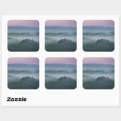 Lever de soleil rose sur un autocollant paysagiste (Feuille)