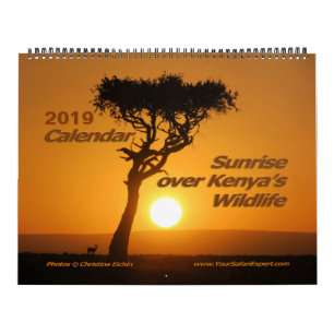 Lever de soleil sur le calendrier de la faune du K