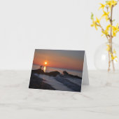 Lever de soleil sur le carte pour notes de blanc (Fleur jaune)