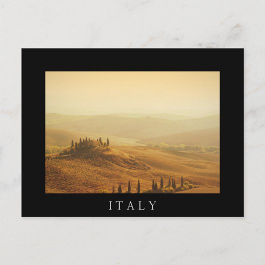 Lever de soleil sur un paysage en Toscane carte po (Devant)