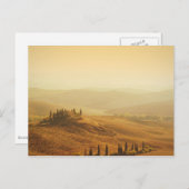 Lever de soleil sur un paysage en Toscane carte po (Devant / Derrière)