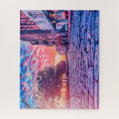 Lever de soleil vif sur la rue River Puzzle (Vertical)