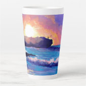 Lever du soleil à Shipwreck Beach Latte Mug (Devant)