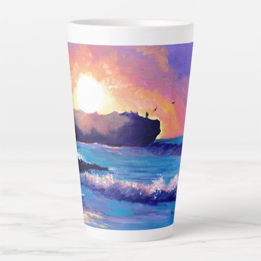 Lever du soleil à Shipwreck Beach Latte Mug (Devant)
