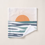 Lever du soleil au bord de la mer (Gant de toilette)