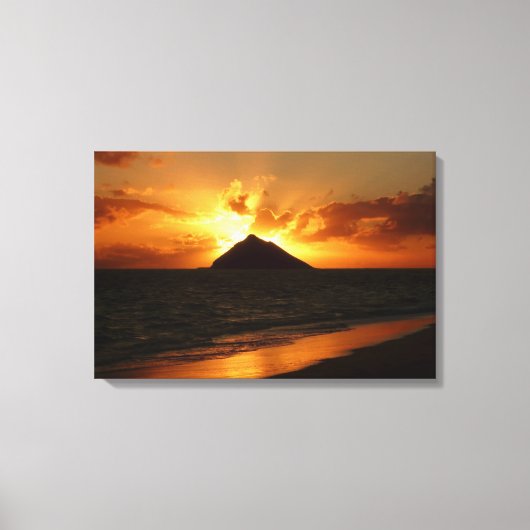 Lever du soleil d'Hawaii sur la toile de plage (Recto)